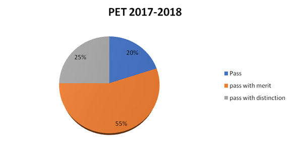 Результаты Кембриджских экзаменов KET и PET 2010-2018 уч. год